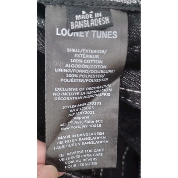 Members Only Looney Tunes Reversible Black Denim Jacket Womens Med MWL170101-BLK - Picture 10 of 16